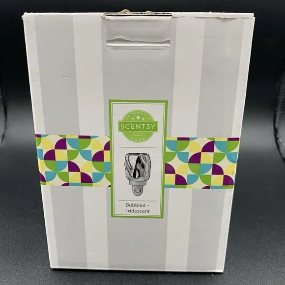 Scentsy Bubbled Iridescent Wax Warmer Wall Plug In With Bulb - Picture 4 of 5